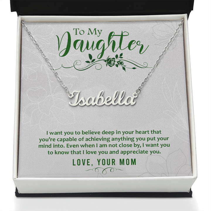 Custom Name Necklace - For Daughter From Mom - Whimsical Shoppe