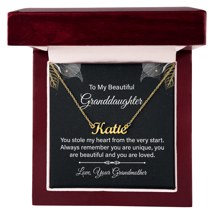 Custom Name Necklace - For Granddaughter From Grandmother - Whimsical Shoppe