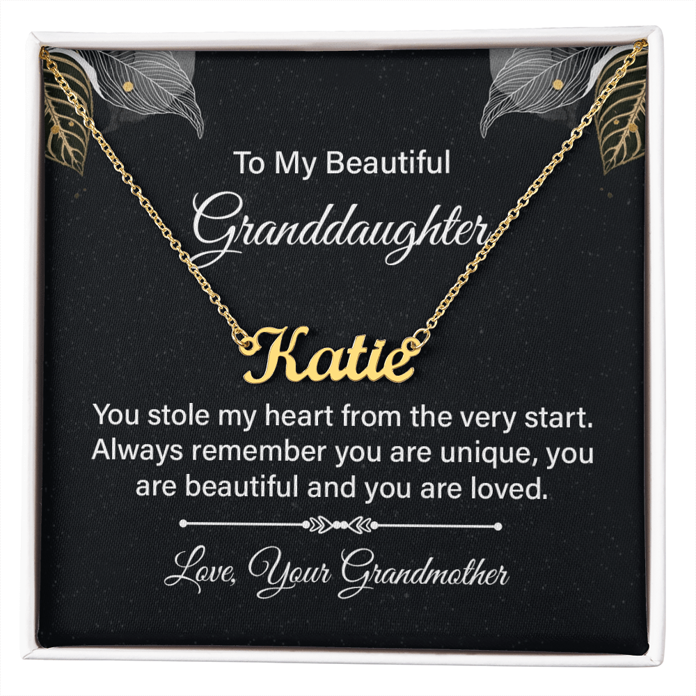 Custom Name Necklace - For Granddaughter From Grandmother - Whimsical Shoppe