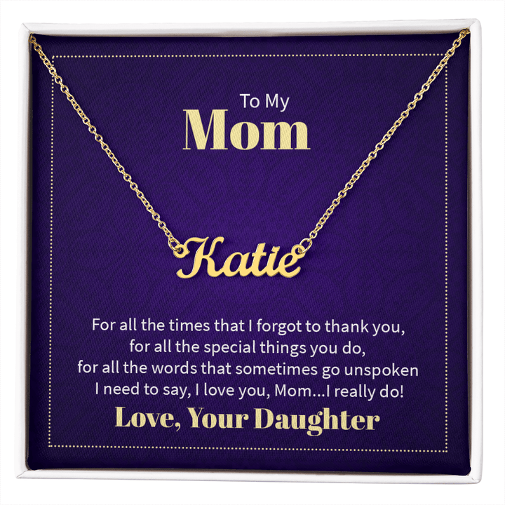 Custom Name Necklace - For Mom From Daughter - Whimsical Shoppe