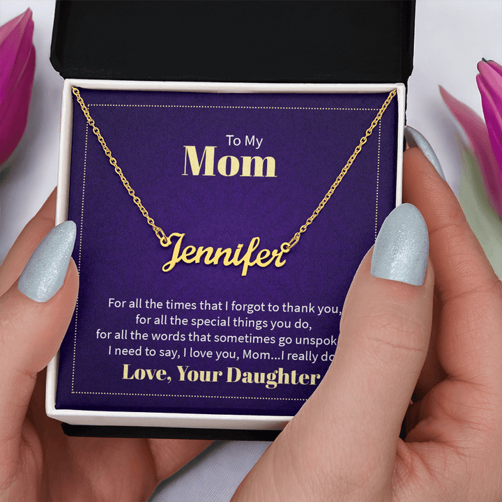Custom Name Necklace - For Mom From Daughter - Whimsical Shoppe
