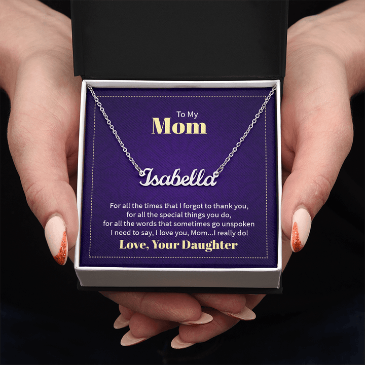 Custom Name Necklace - For Mom From Daughter - Whimsical Shoppe