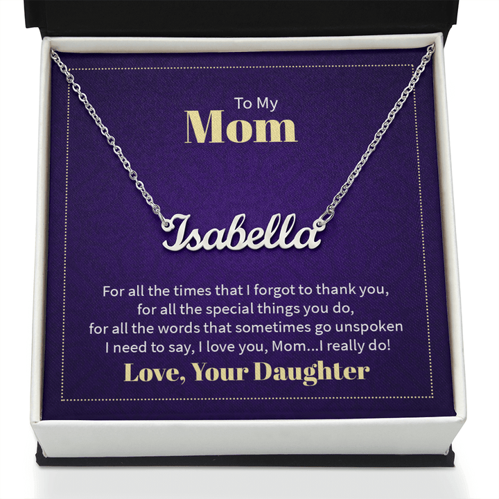 Custom Name Necklace - For Mom From Daughter - Whimsical Shoppe