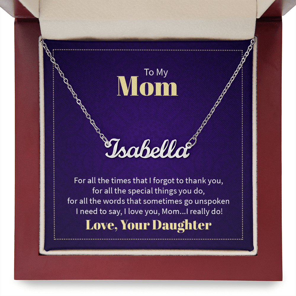 Custom Name Necklace - For Mom From Daughter - Whimsical Shoppe