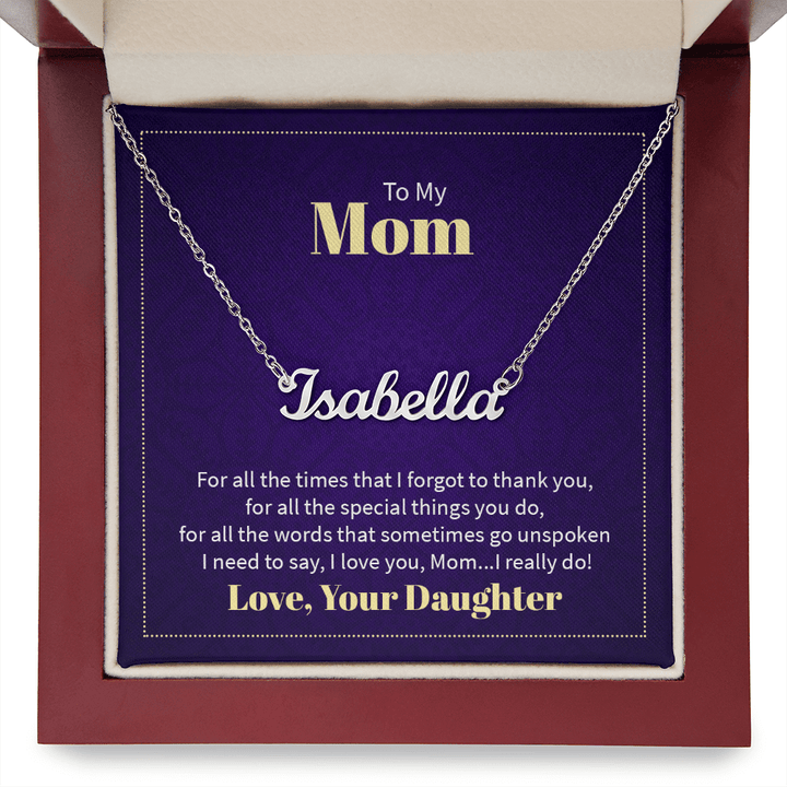 Custom Name Necklace - For Mom From Daughter - Whimsical Shoppe
