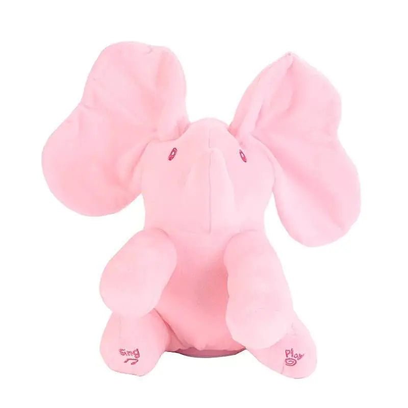 Customizable Musical Plush Elephant for Kids – 12" Singing Peek - A - Boo Toy (PP Cotton, 3×AA) - Whimsical Shoppe