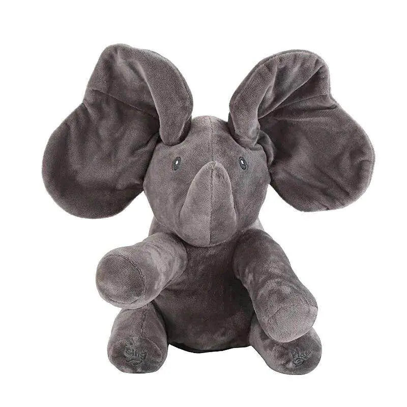 Customizable Musical Plush Elephant for Kids – 12" Singing Peek - A - Boo Toy (PP Cotton, 3×AA) - Whimsical Shoppe