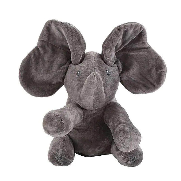 Customizable Musical Plush Elephant for Kids – 12" Singing Peek - A - Boo Toy (PP Cotton, 3×AA) - Whimsical Shoppe