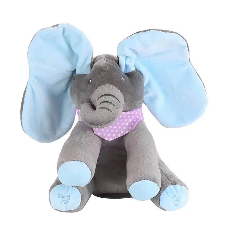 Customizable Musical Plush Elephant for Kids – 12" Singing Peek - A - Boo Toy (PP Cotton, 3×AA) - Whimsical Shoppe