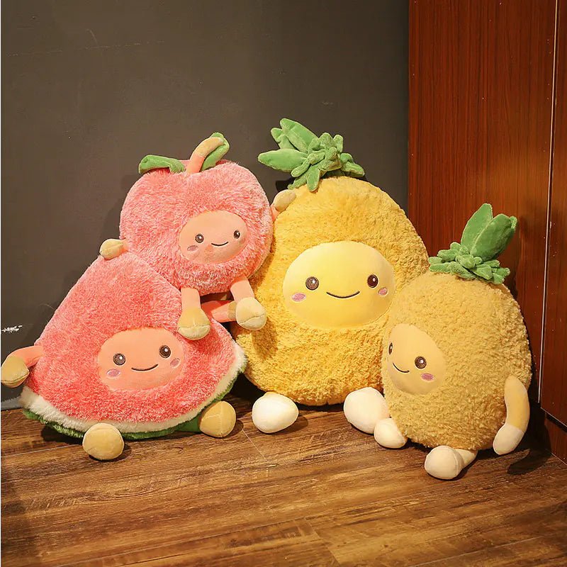 Cute Watermelon & Cherry Plush Toys for Kids – Soft PP Cotton Fruit Dolls (S/M/L), Age 3+, Cozy Gifts & Room Decor - Whimsical Shoppe
