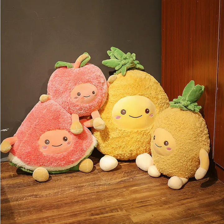 Cute Watermelon & Cherry Plush Toys for Kids – Soft PP Cotton Fruit Dolls (S/M/L), Age 3+, Cozy Gifts & Room Decor - Whimsical Shoppe