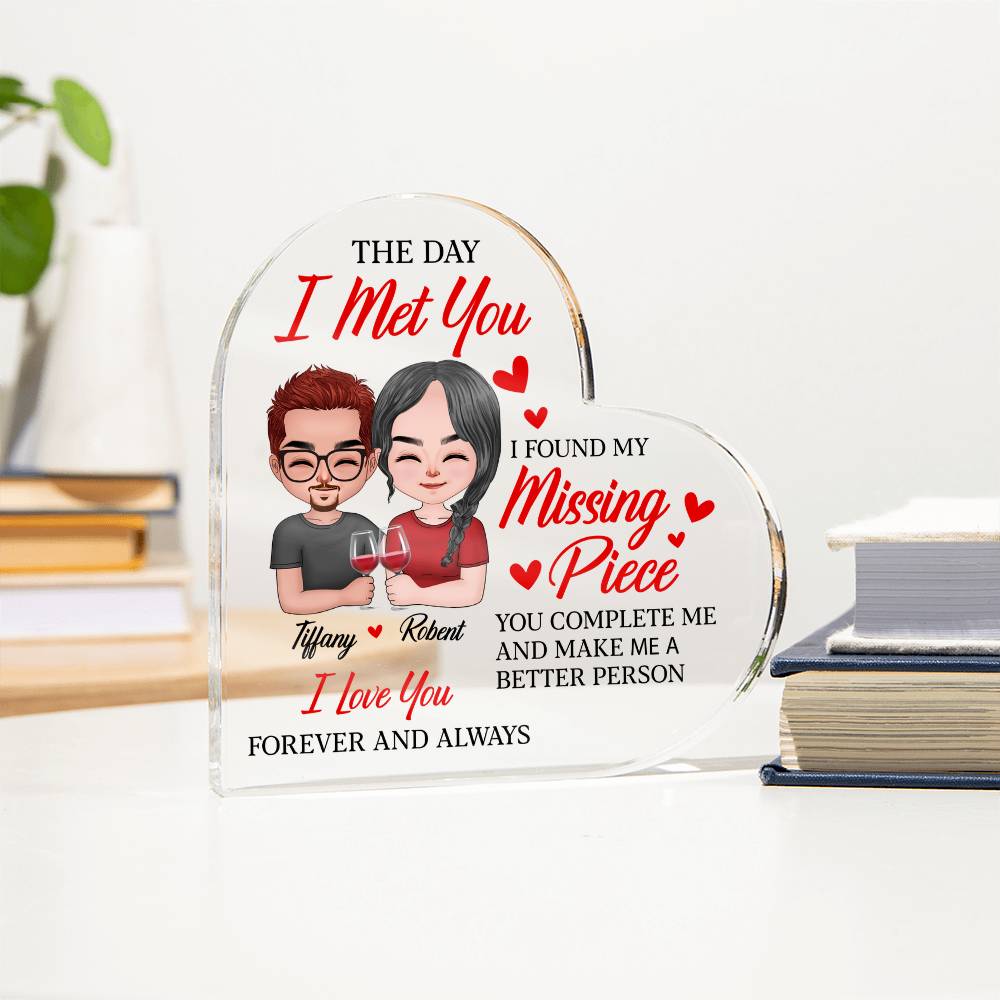 Romantic heart acrylic keepsake for girlfriend or wife