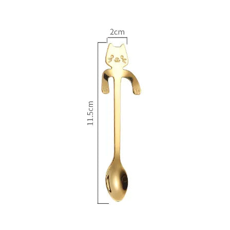 Cat Stainless Steel Teaspoons