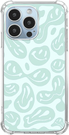 Artistic Hippy Rainbow Smiley Flower Case for iPhone 15 Pro Max