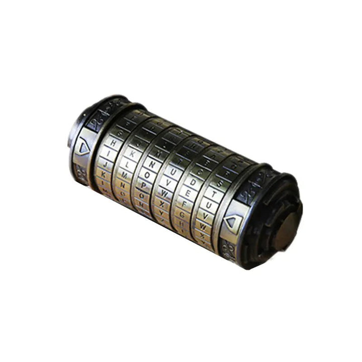 Da Vinci Code Lock – Bronze Password Cryptex | Copper & Metal Art Gift for Birthdays - Whimsical Shoppe