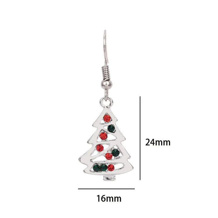 Dazzling Christmas Tree Earrings with Red & Clear Crystals - Whimsical Shoppe