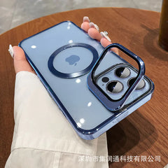 Magnetic Hard Case with Stand for iPhone 15 Pro Max