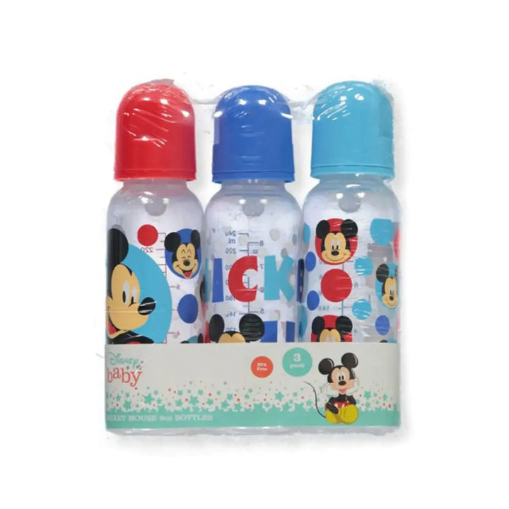 Disney Mickey Mouse Baby 3 Pack 9oz Bottles with Bright Mickey Print - Whimsical Shoppe