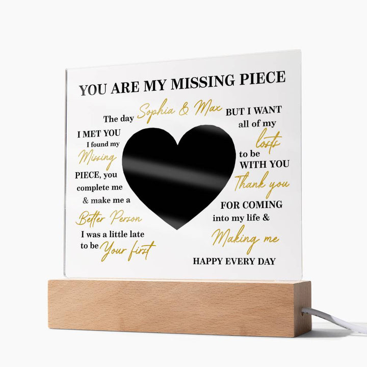 Personalized Valentine Photo LED Acrylic Plaque – Custom Names & Picture Heart Light-Up Gift for Couples