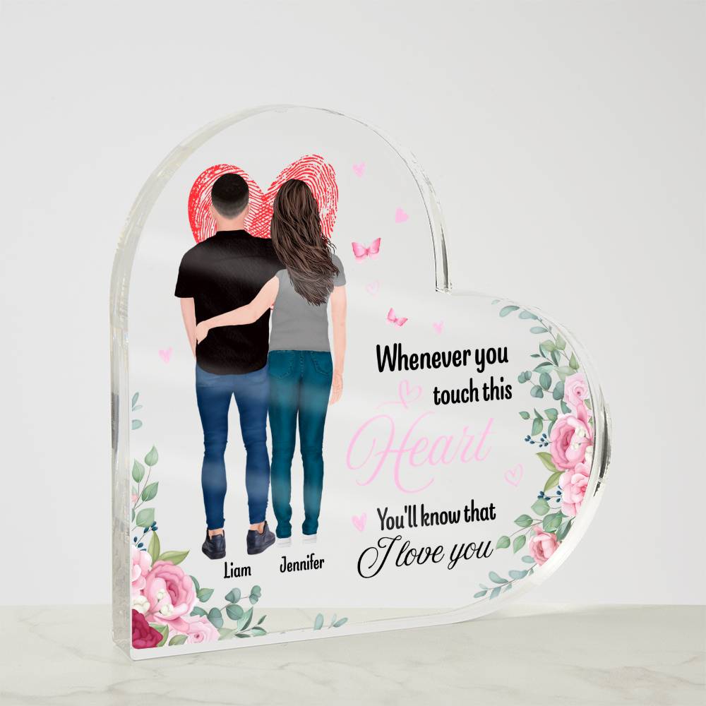 Personalized Heart Acrylic Plaque for Couples – Custom Names Romantic Love Gift, Anniversary or Wedding Keepsake Home Decor