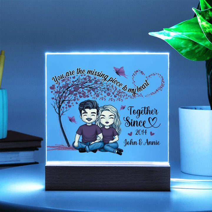 Cute cartoon couple & heart tree design