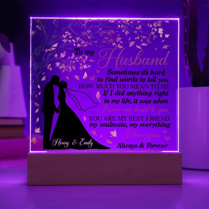 To my husband LED acrylic love plaque