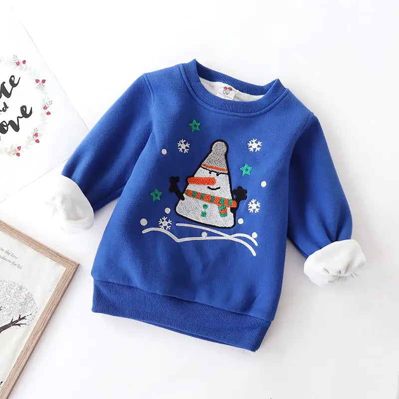 Baby Christmas Snowman Sweater - Velvet Padded Cotton (90cm-140cm)
