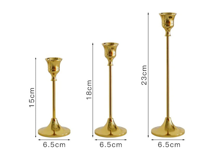 Elegant Vintage Gold Candle Holder – Antique Finish Centerpiece for Taper, Pillar & Votive Candles - Whimsical Shoppe