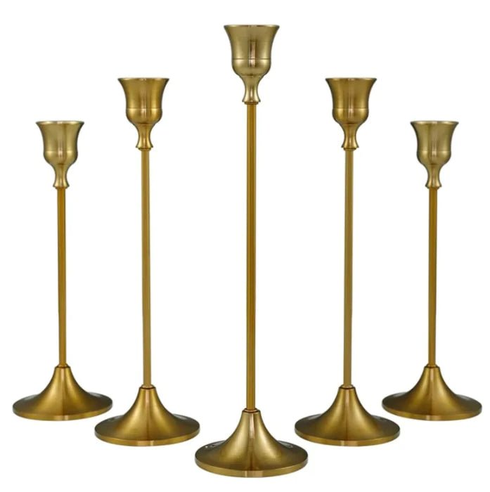 Elegant Vintage Gold Candle Holder – Antique Finish Centerpiece for Taper, Pillar & Votive Candles - Whimsical Shoppe