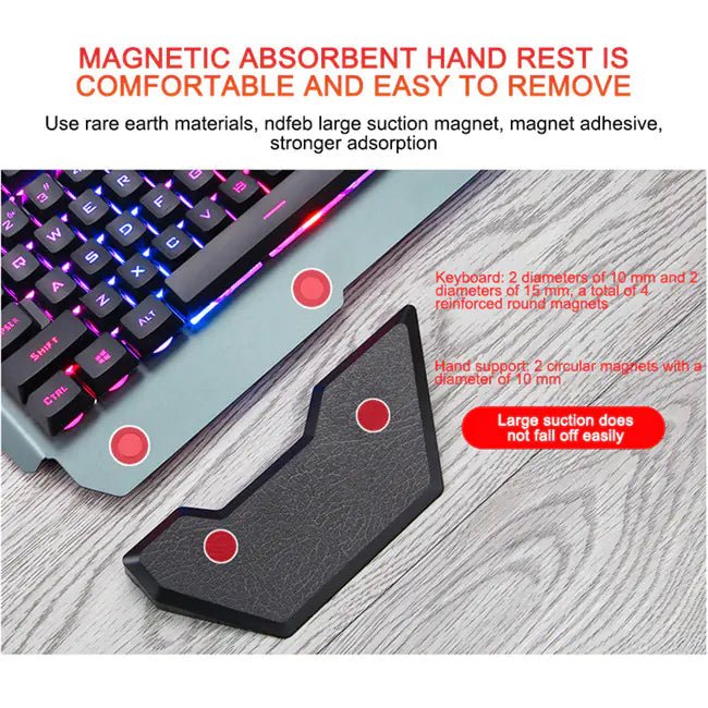 Ergonomic Mechanical Keyboard – RGB Backlit, Metal Build, Waterproof (Black/White) - Whimsical Shoppe