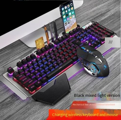 Ergonomic Mechanical Keyboard – RGB Backlit, Metal Build, Waterproof (Black/White) - Whimsical Shoppe