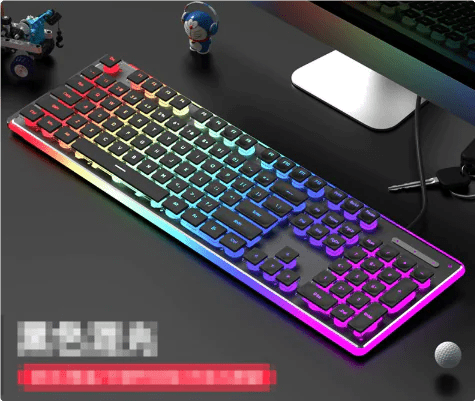 Ergonomic Mechanical Keyboard – RGB Backlit, Metal Build, Waterproof (Black/White) - Whimsical Shoppe