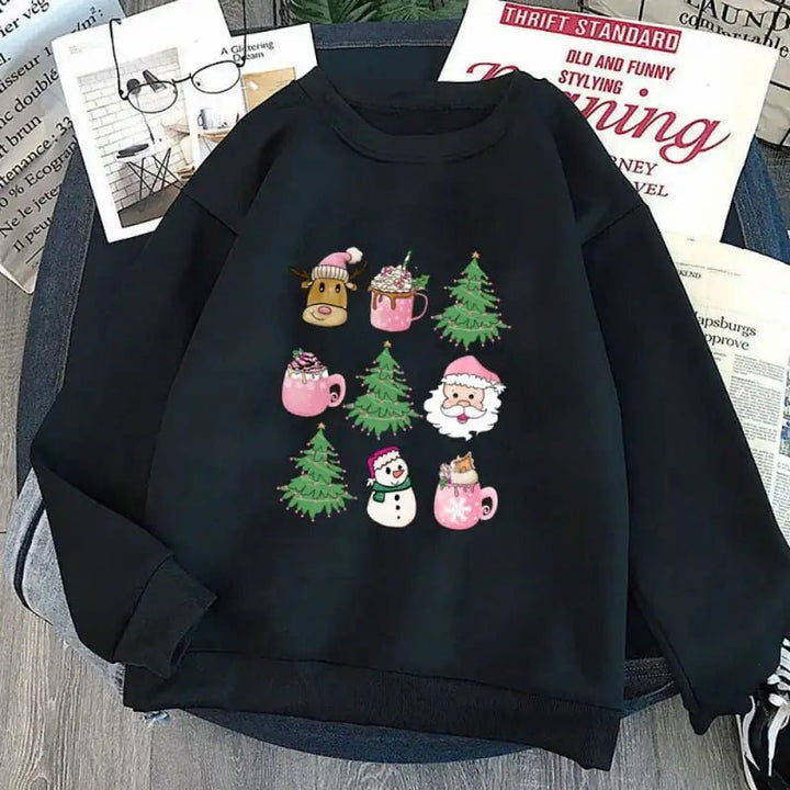 European Size Christmas Seasonal Sweatshirt - Cozy Crew Neck - Whimsical Shoppe