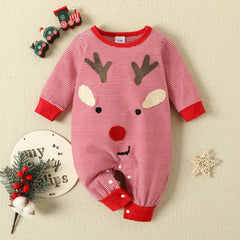 Fashion Kids Christmas Jumpsuit Romper - Red Cotton (1-18 Months)
