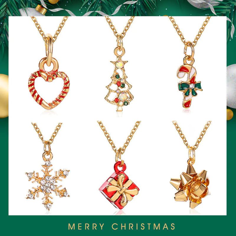 Fashionable Christmas Necklace - Alloy, Electroplated (6 Designs) - Whimsical Shoppe