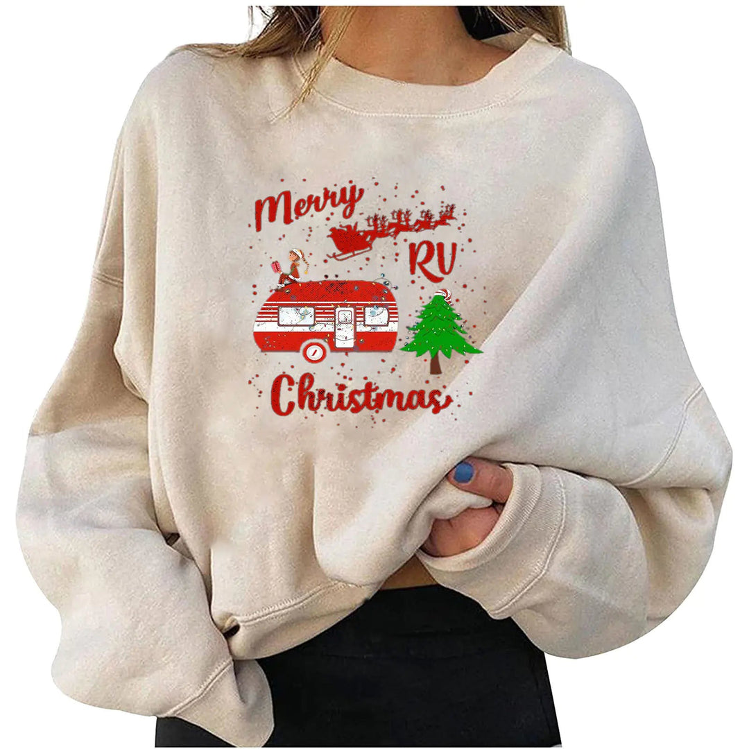 Fleece Christmas Loose Sweater - Cotton/Poly Blend (S - 2XL) - Whimsical Shoppe