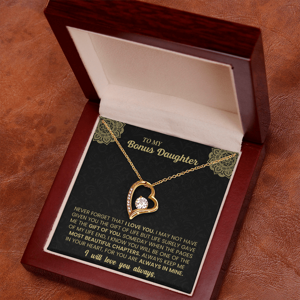 Forever Love Necklace for Bonus Daughter – Meaningful Gift from Stepparent, Symbol of Unconditional Love - Whimsical Shoppe