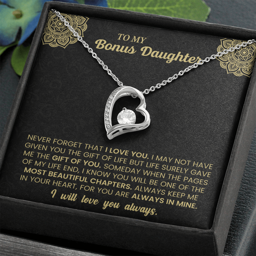 Forever Love Necklace for Bonus Daughter – Meaningful Gift from Stepparent, Symbol of Unconditional Love - Whimsical Shoppe