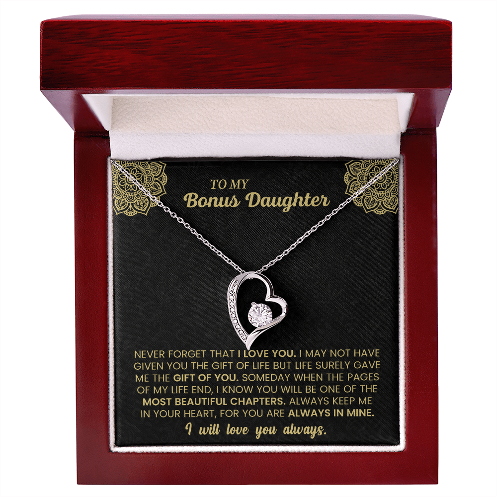 Forever Love Necklace for Bonus Daughter – Meaningful Gift from Stepparent, Symbol of Unconditional Love - Whimsical Shoppe