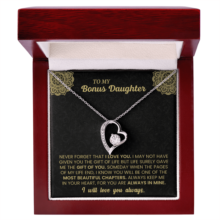 Forever Love Necklace for Bonus Daughter – Meaningful Gift from Stepparent, Symbol of Unconditional Love - Whimsical Shoppe