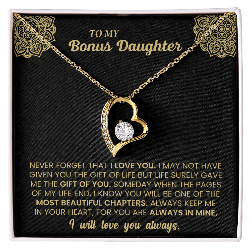Forever Love Necklace for Bonus Daughter – Meaningful Gift from Stepparent, Symbol of Unconditional Love - Whimsical Shoppe