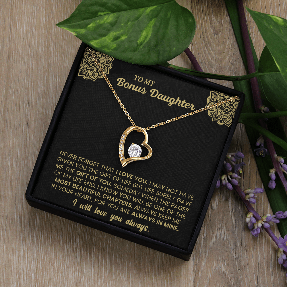 Forever Love Necklace for Bonus Daughter – Meaningful Gift from Stepparent, Symbol of Unconditional Love - Whimsical Shoppe