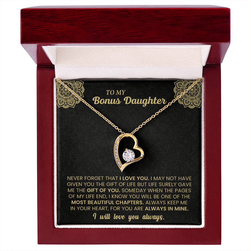 Forever Love Necklace for Bonus Daughter – Meaningful Gift from Stepparent, Symbol of Unconditional Love - Whimsical Shoppe