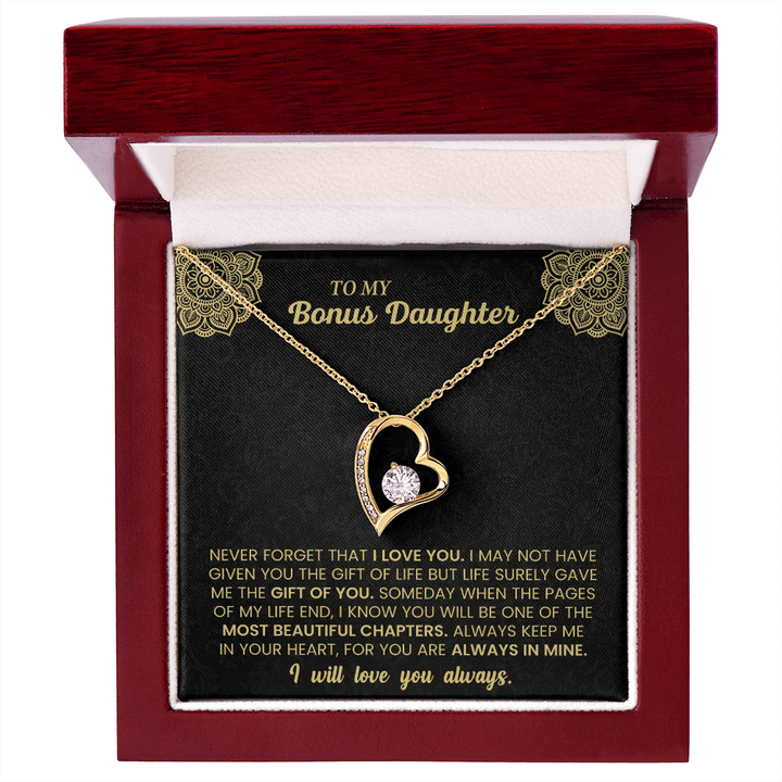 Forever Love Necklace for Bonus Daughter – Meaningful Gift from Stepparent, Symbol of Unconditional Love - Whimsical Shoppe