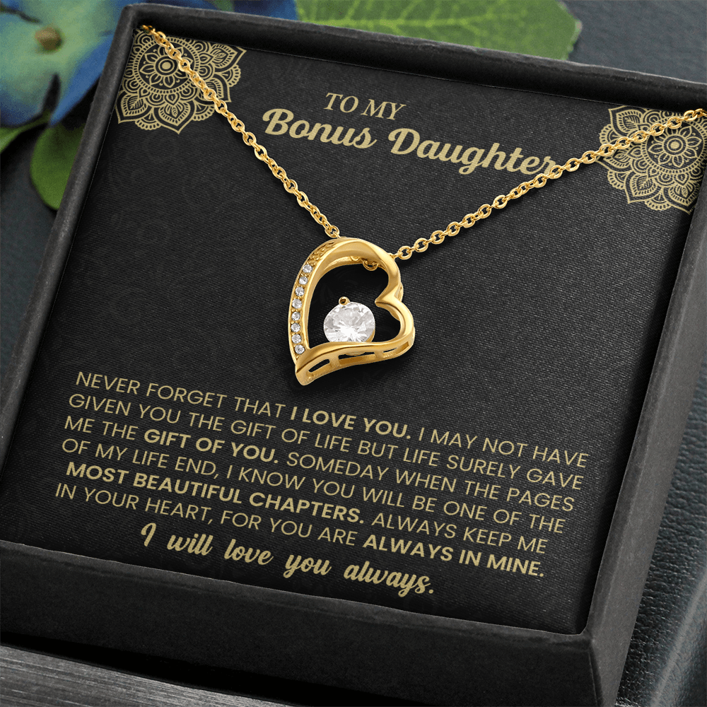 Forever Love Necklace for Bonus Daughter – Meaningful Gift from Stepparent, Symbol of Unconditional Love - Whimsical Shoppe