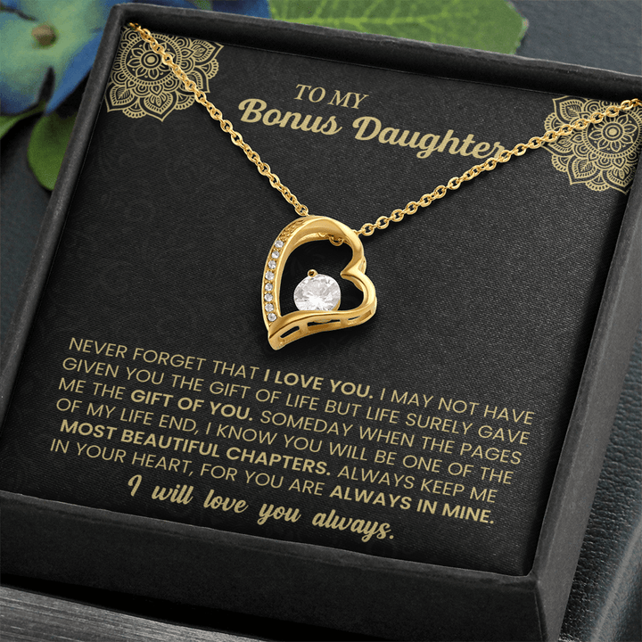 Forever Love Necklace for Bonus Daughter – Meaningful Gift from Stepparent, Symbol of Unconditional Love - Whimsical Shoppe