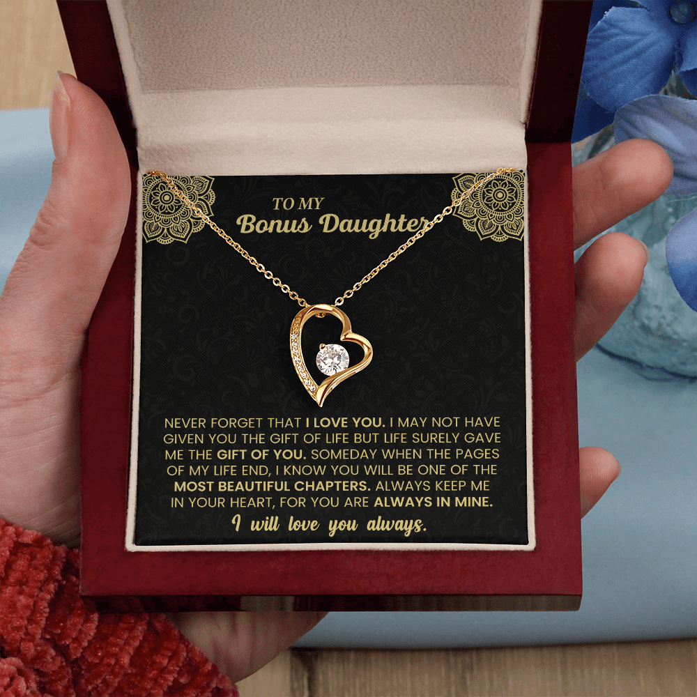 Forever Love Necklace for Bonus Daughter – Meaningful Gift from Stepparent, Symbol of Unconditional Love - Whimsical Shoppe
