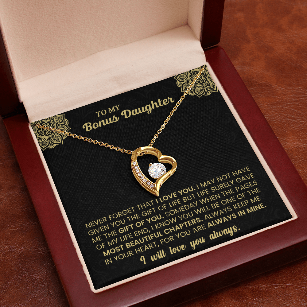 Forever Love Necklace for Bonus Daughter – Meaningful Gift from Stepparent, Symbol of Unconditional Love - Whimsical Shoppe