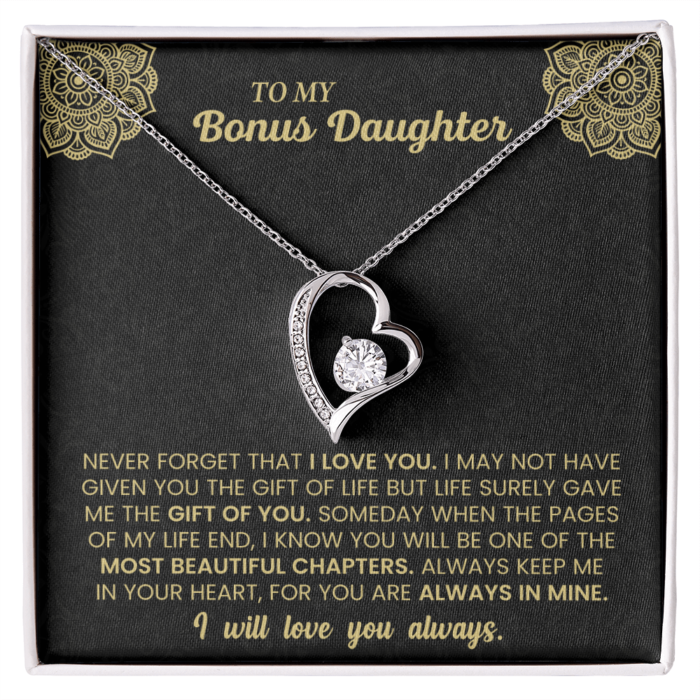 Forever Love Necklace for Bonus Daughter – Meaningful Gift from Stepparent, Symbol of Unconditional Love - Whimsical Shoppe