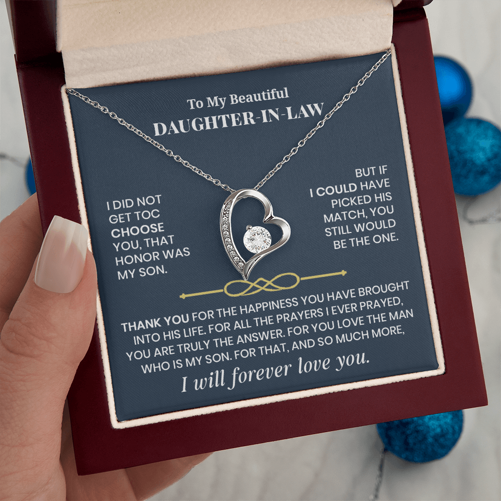 Forever Love Necklace for Daughter - in - Law – Meaningful Gift from Mother - in - Law or Father - in - Law - Whimsical Shoppe